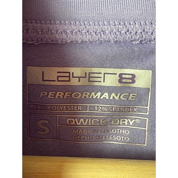 Layer 8 Performance Qwick Dry Fleece Lined Funnel Neck Purple Shirt Size S NWT - Picture 4 of 6